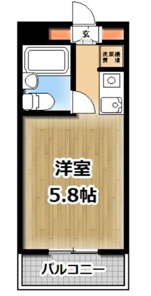 ポートハイム三春台(ワンルーム/4階)の間取り写真