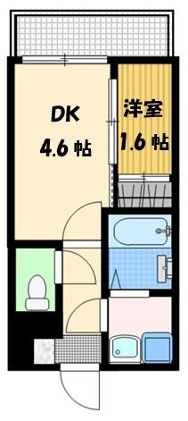 MODERN PALAZZO NAGASAKI ノース(1DK/2階)の間取り写真