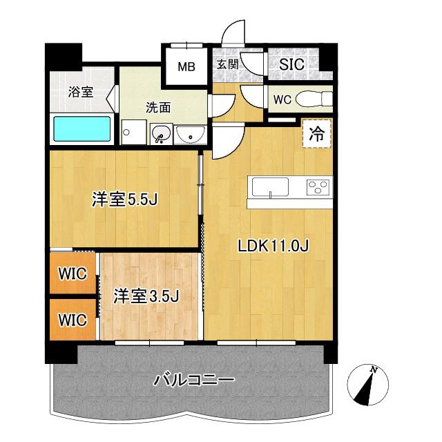 セレニテ梅田北グランデ(2LDK/14階)の間取り写真