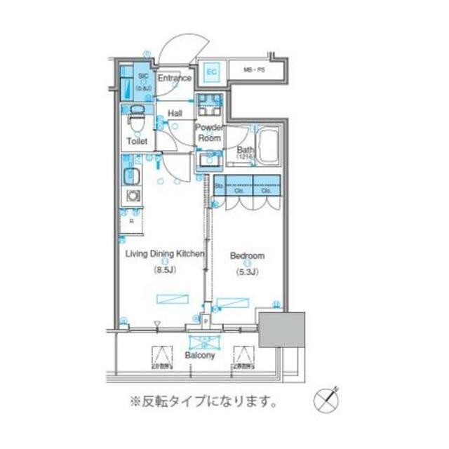 パークアクシス豊洲キャナル 部屋番号508(1LDK/5階)の間取り写真