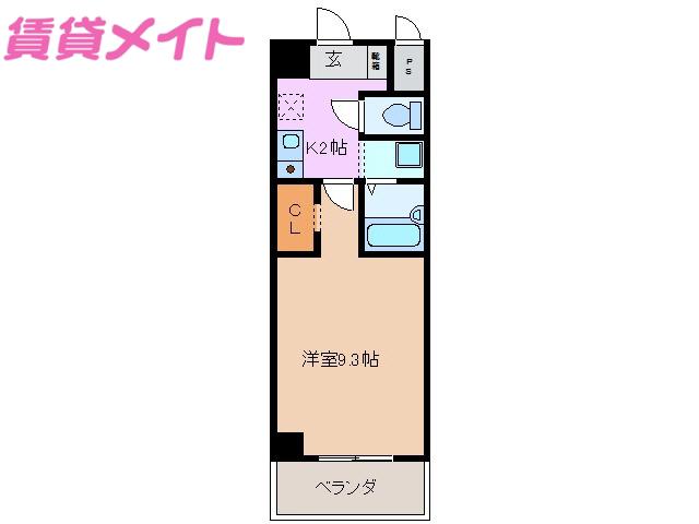 WILL DO 四日市白須賀(1K/10階)の間取り写真