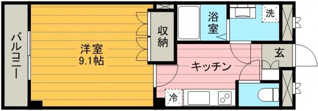エスポアール・エルク 203(1K/2階)の間取り写真