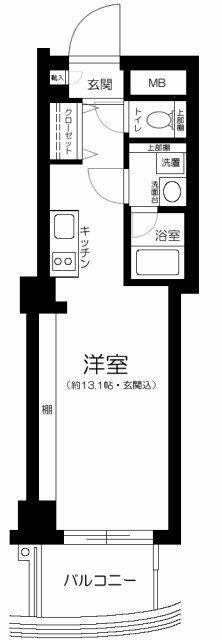 ヴィラージュ南青山(1K/4階)の間取り写真