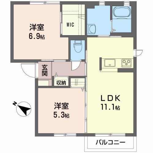 シャーメゾンクレールB(2LDK/1階)の間取り写真