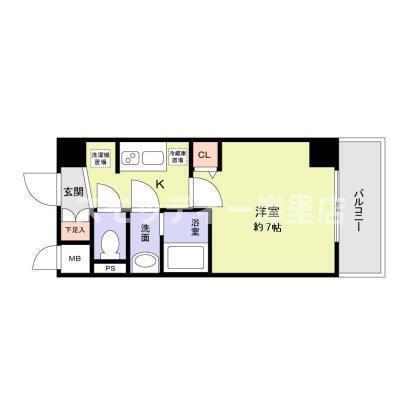 グランエクラ花園町(1K/5階)の間取り写真