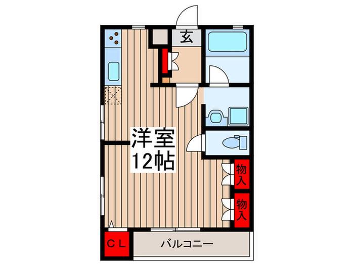 スペースワン(ワンルーム/2階)の間取り写真