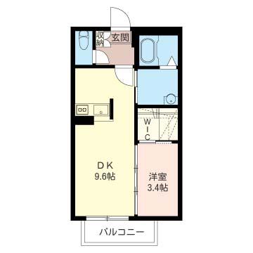 グランフルール(1LDK/2階)の間取り写真