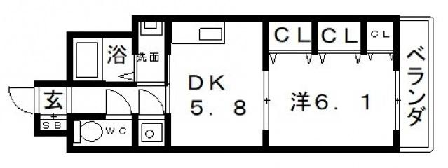 パインヒルズ(1K/2階)の間取り写真
