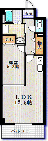 コモド桜山(1LDK/2階)の間取り写真