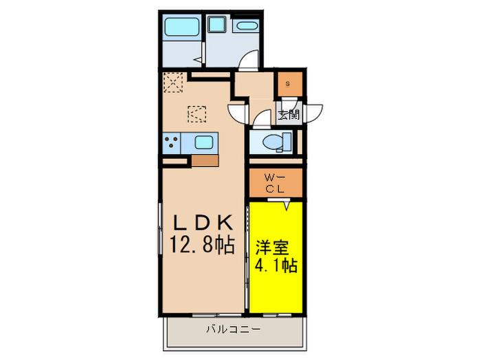 ジュネス大橋駅前(1LDK/1階)の間取り写真