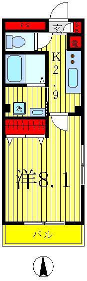 セブンアベニュー江北(1K/3階)の間取り写真