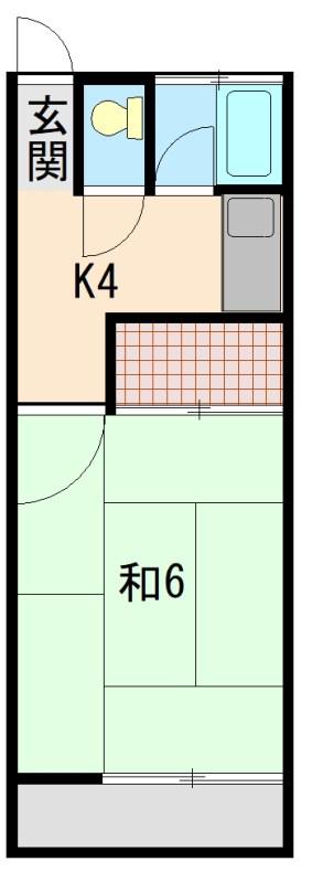 コーポ皐月(1K/2階)の間取り写真