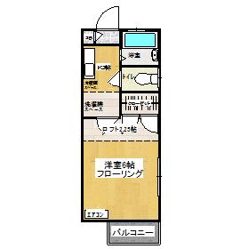 シャルム中村III(1K/2階)の間取り写真
