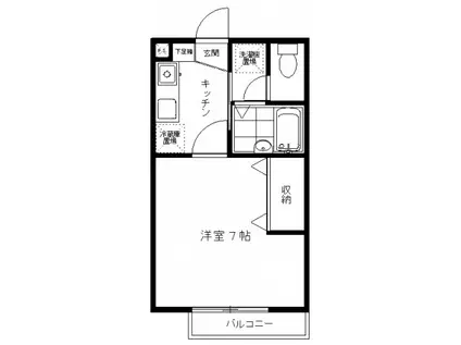 メゾン関口(1K/1階)の間取り写真