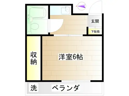シンコーハイム小金井(1K/4階)の間取り写真