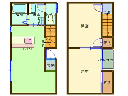 シャルマン(2LDK/1階)の間取り写真