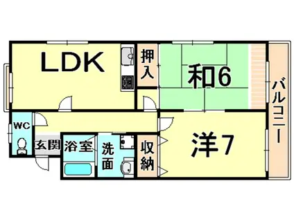 ヴィラエステート(2LDK/3階)の間取り写真