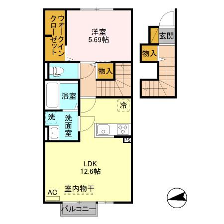 フィラージュ(1LDK/2階)の間取り写真
