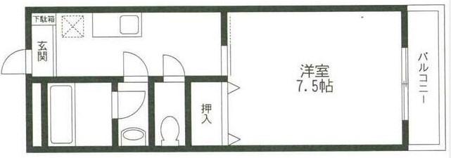 K BLD(1K/3階)の間取り写真