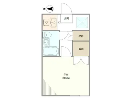 青木ハイツ(1K/1階)の間取り写真