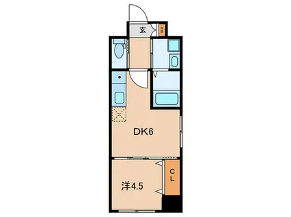 LA FELIZ魚町(1DK/11階)の間取り写真