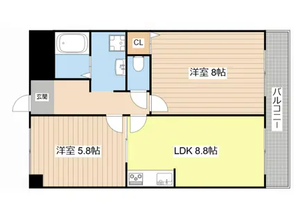ハイツエクセルV番館(2LDK/4階)の間取り写真