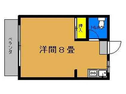 ゲーブルハウス(ワンルーム/3階)の間取り写真