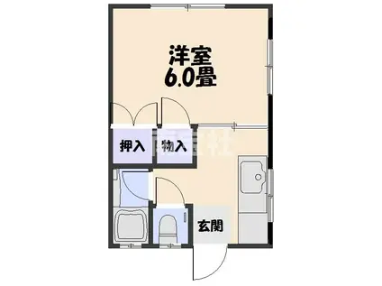 たけハイツ(1K/1階)の間取り写真