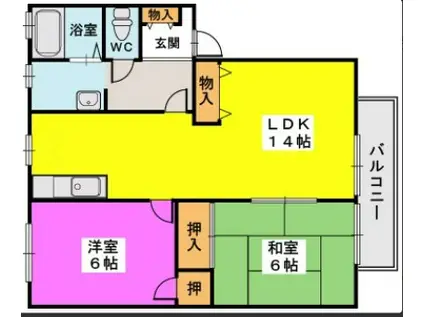 プレジデント正弥II(2LDK/1階)の間取り写真