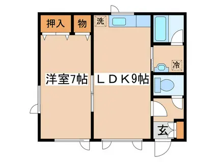 NO.5ハーバシティー浦見(1LDK/1階)の間取り写真