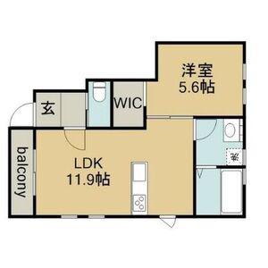 リーブルファイン東五城(1LDK/1階)の間取り写真