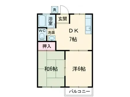フォーブル五反田 B棟(2DK/2階)の間取り写真