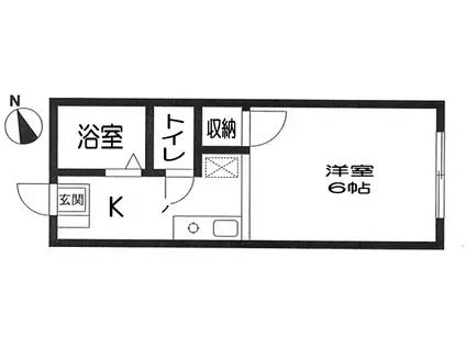 カーサ東海岸(1K/1階)の間取り写真