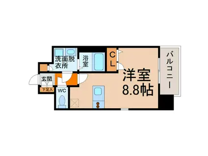 プレサンス名古屋STATIONアライブ(ワンルーム/2階)の間取り写真