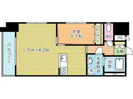 ERIOS COURT 中津口(1LDK/2階)の間取り写真