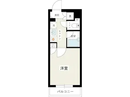 ルーブル新宿西落合参番館(1K/1階)の間取り写真