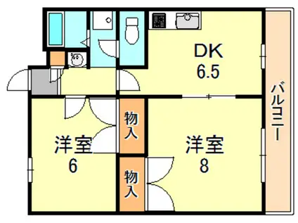 ダイコーポ西藤江(2DK/2階)の間取り写真