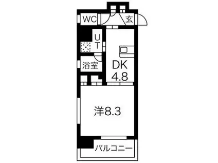 グランエターナ名古屋鶴舞(1DK/7階)の間取り写真