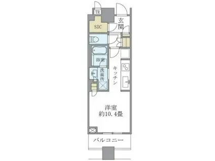 ブリリアタワー目黒ノースレジデンス(ワンルーム/5階)の間取り写真