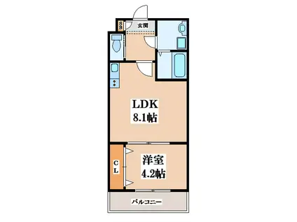 HーMAISON大蓮南II(1LDK/3階)の間取り写真