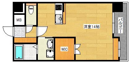 シティハイツ宇品(ワンルーム/8階)の間取り写真