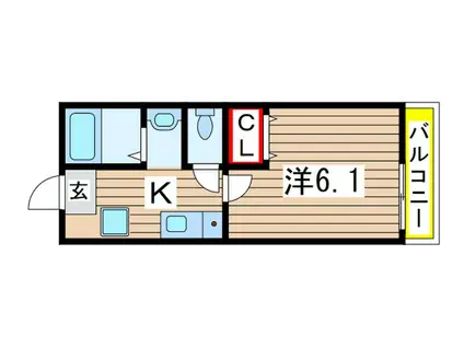 フリージア松波(1K/3階)の間取り写真