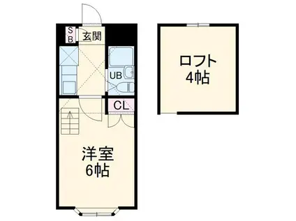 ラフィーヌ・南行徳(1K/2階)の間取り写真