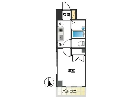 早稲田ノースウエストビルディング(1K/2階)の間取り写真