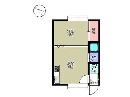 グレース白石 A棟 B棟 C棟(1DK/1階)の間取り写真