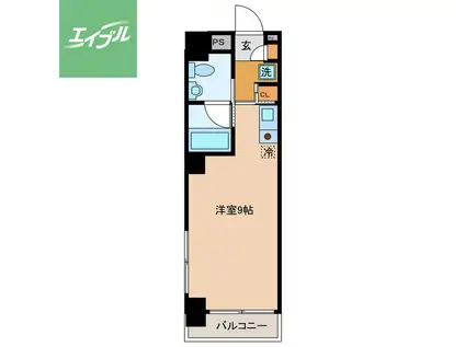 COCO今博多(ワンルーム/3階)の間取り写真