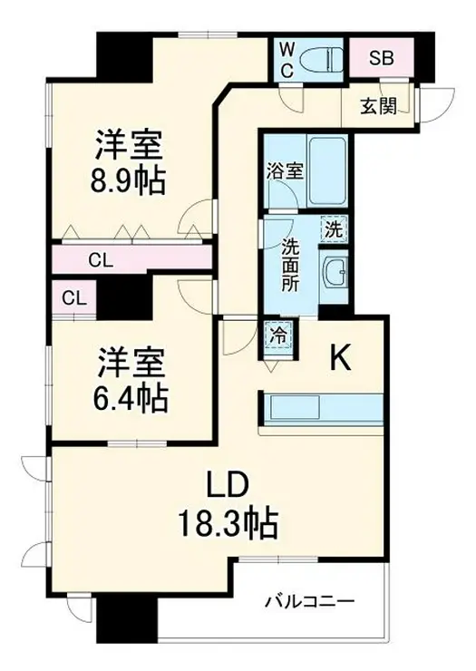 メトロタワー山下町 17階階 間取り