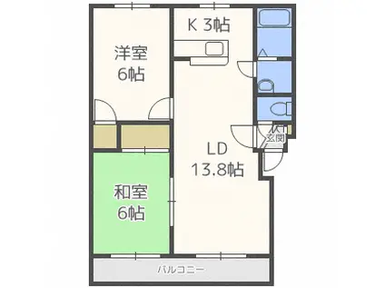 エレガンス47(2LDK/3階)の間取り写真