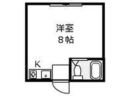 ルピナスかつらぎA(ワンルーム/2階)の間取り写真