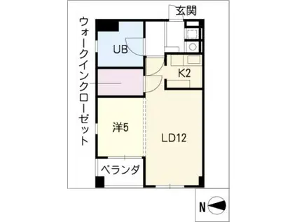 セントレイクセレブ大曽根(1LDK/9階)の間取り写真